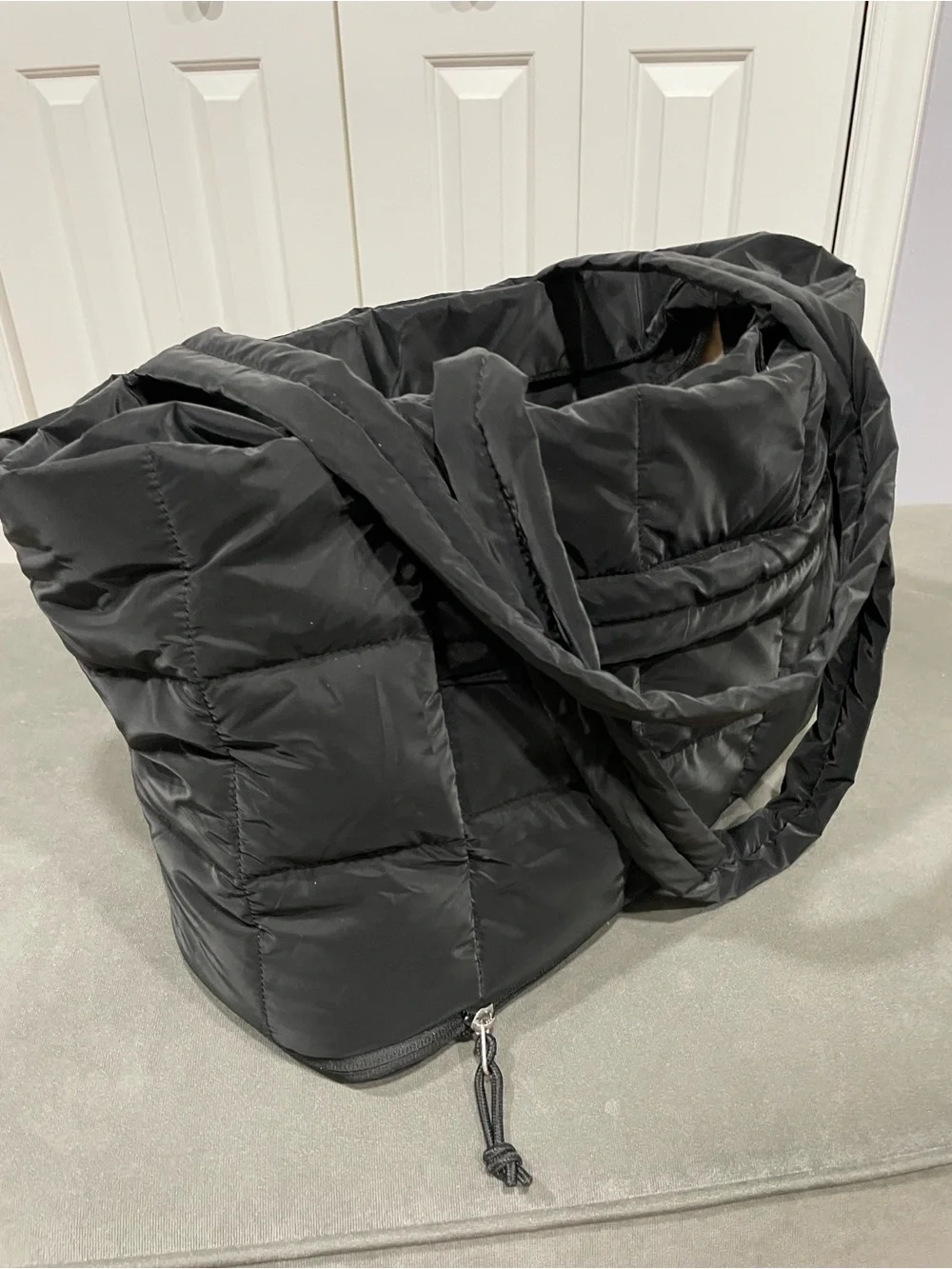 Quilted Black Puffer Hobo Bag - Everyday Shoulder Tote